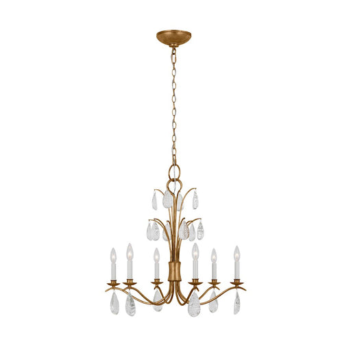 Visual Comfort Studio Shannon 6-Lt Med Chandelier, Ant Gild/Crystal - CC1616ADB