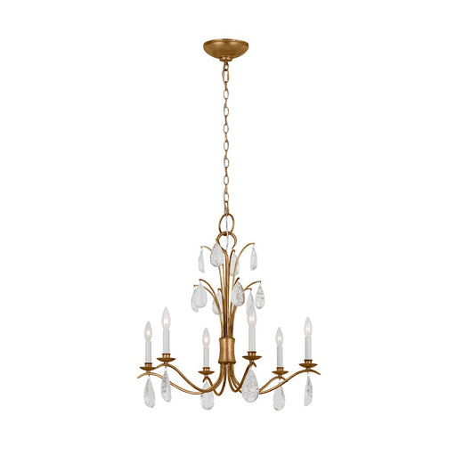 Visual Comfort Studio Shannon 6-Lt Med Chandelier, Ant Gild/Crystal