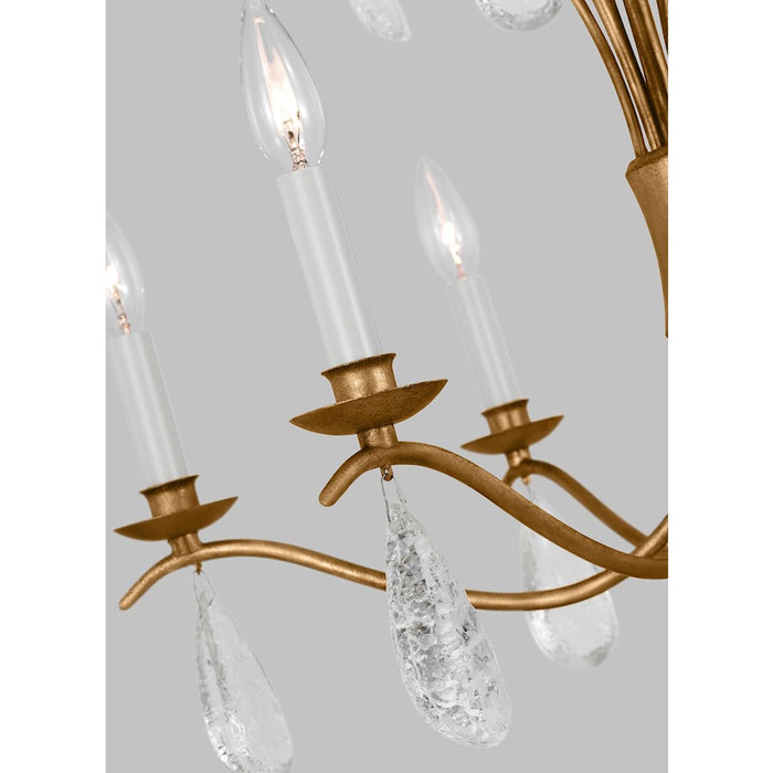 Visual Comfort Studio Shannon 6-Lt Med Chandelier, Ant Gild/Crystal