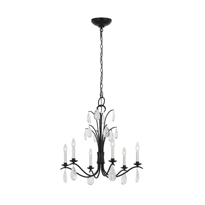 Visual Comfort Studio Shannon 6 Light Medium Chandelier, Iron/Crystal