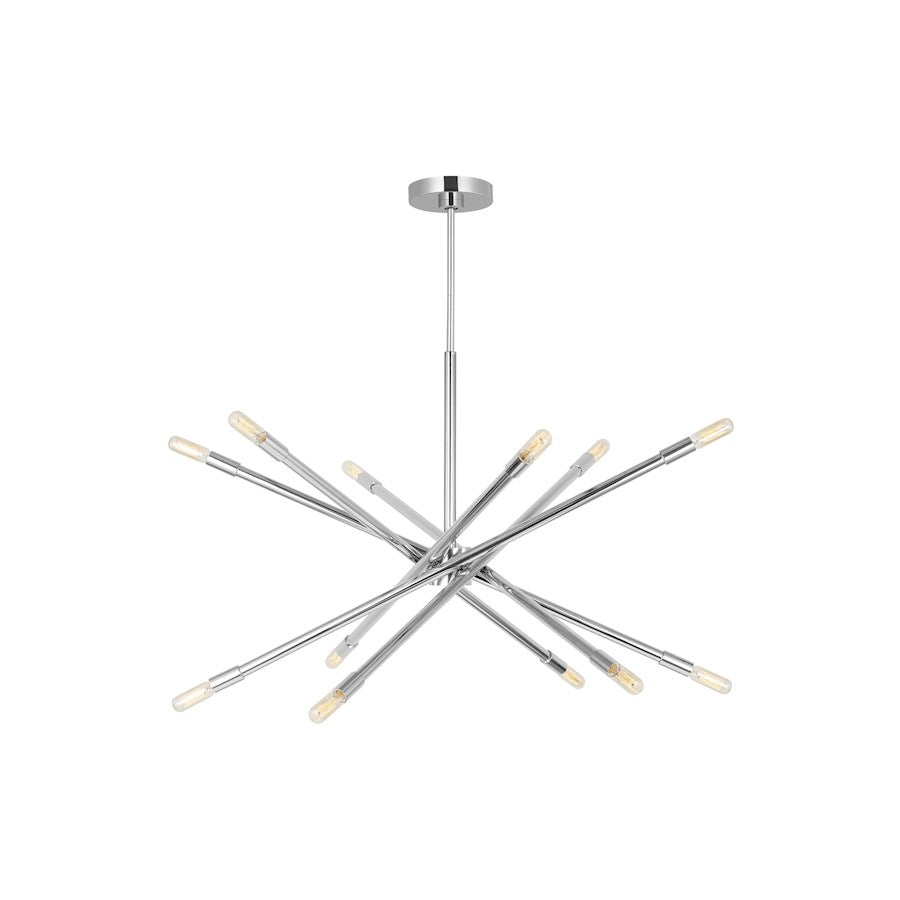 Visual Comfort Studio Eastyn 12-Lt Large Chandelier, Pol Nickel - CC16612PN