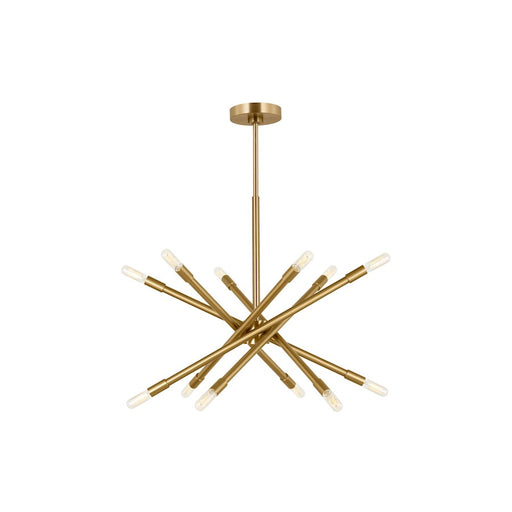 Visual Comfort Studio Eastyn 12-Lt Med Chandelier, Burnished Brass - CC16712BBS