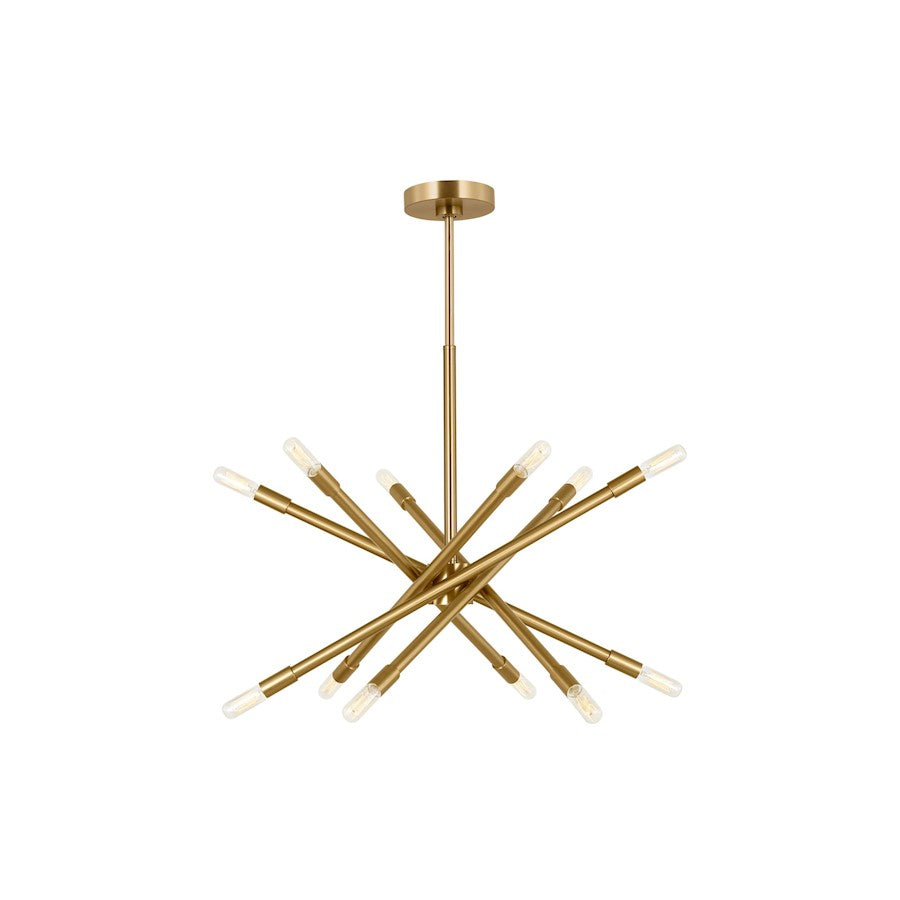 Visual Comfort Studio Eastyn 12-Lt Med Chandelier, Burnished Brass - CC16712BBS