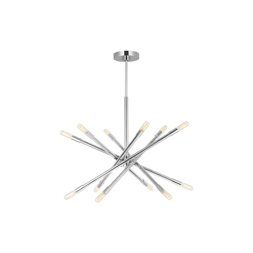 Visual Comfort Studio Eastyn 12-Lt Med Chandelier, Pol Nickel - CC16712PN