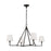 Visual Comfort Studio Perth 4Lt 40" Chandelier, Aged Iron/White Linen - CC1724AI