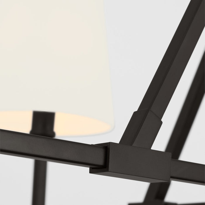 Visual Comfort Studio Perth 4Lt 40" Chandelier, Aged Iron/White Linen