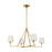 Visual Comfort Studio Perth 4Lt 40" Chandelier, Brass/White Linen - CC1724BBS
