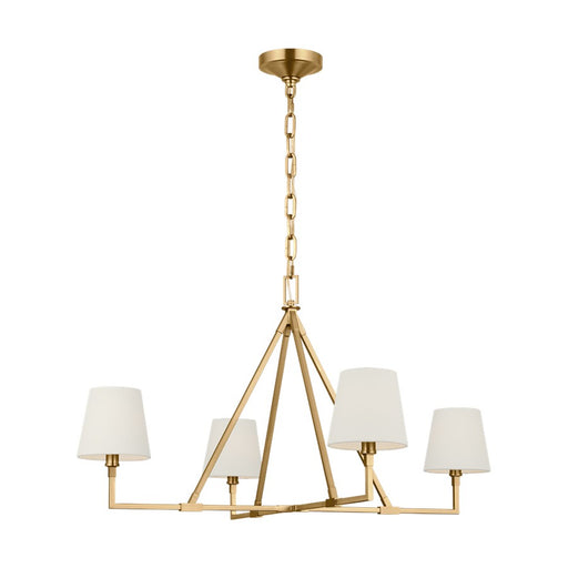Visual Comfort Studio Perth 4Lt 40" Chandelier, Brass/White Linen - CC1724BBS