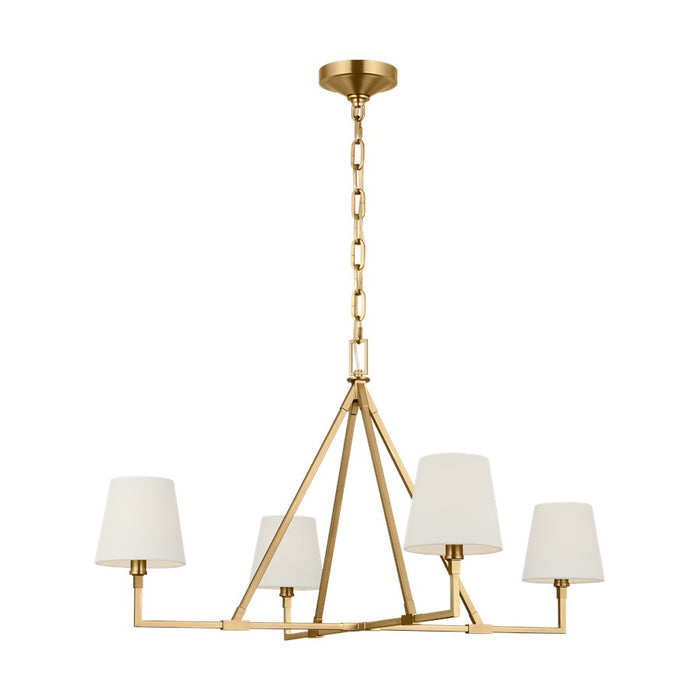 Visual Comfort Studio Perth 4Lt 40" Chandelier, Brass/White Linen - CC1724BBS