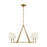 Visual Comfort Studio Perth 4Lt 40" Chandelier, Brass/White Linen
