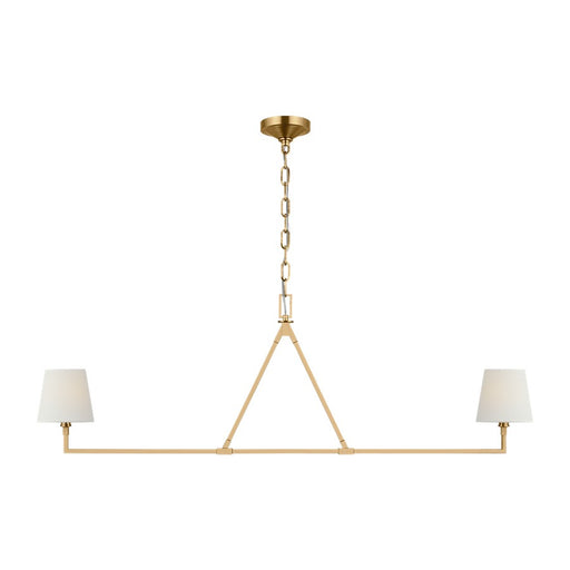 Visual Comfort Studio Perth 2Lt Chandelier, Brass/White Linen - CC1732BBS
