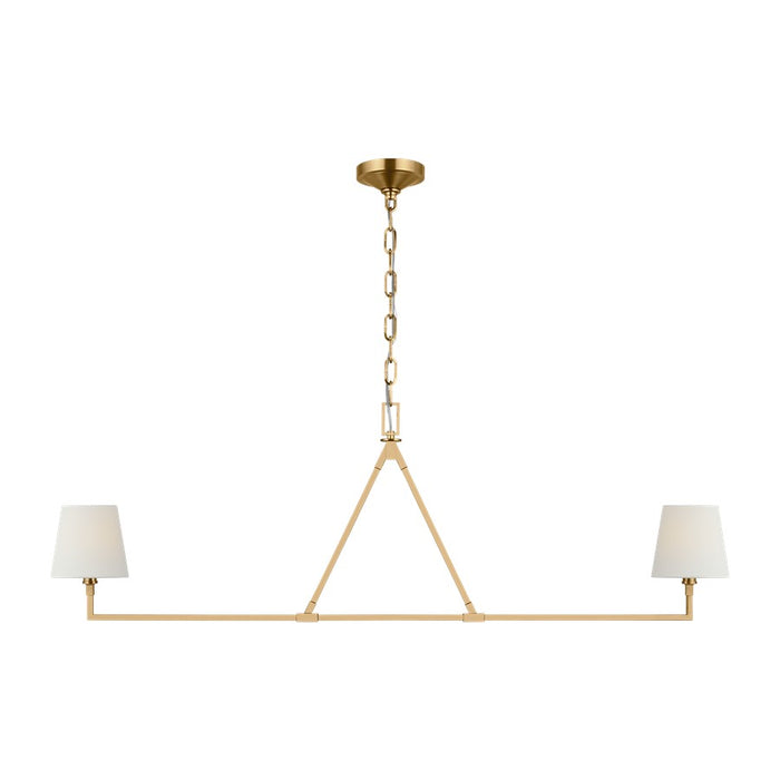 Visual Comfort Studio Perth 2Lt Chandelier, Brass/White Linen - CC1732BBS