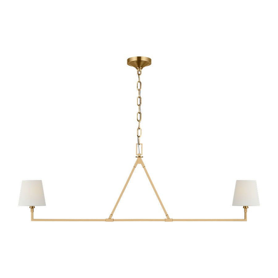 Visual Comfort Studio Perth 2Lt Chandelier, Brass/White Linen - CC1732BBS