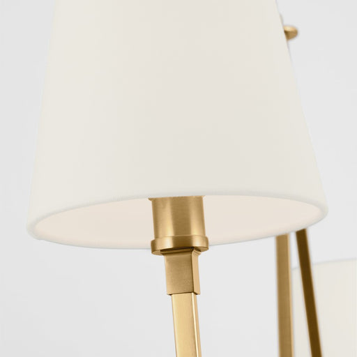 Visual Comfort Studio Perth 2Lt Chandelier, Brass/White Linen