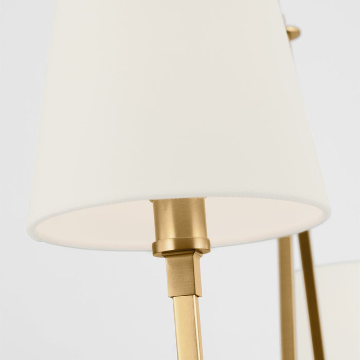 Visual Comfort Studio Perth 2Lt Chandelier, Brass/White Linen