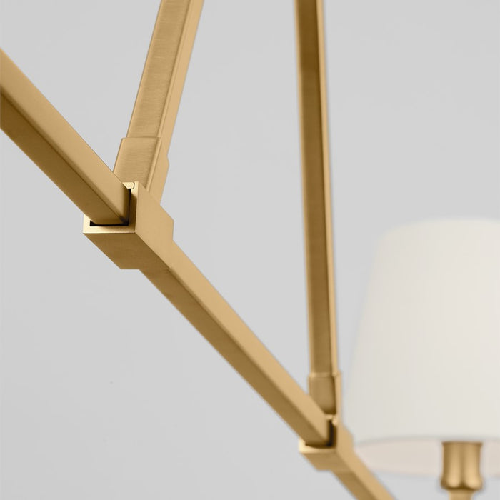 Visual Comfort Studio Perth 2Lt Chandelier, Brass/White Linen
