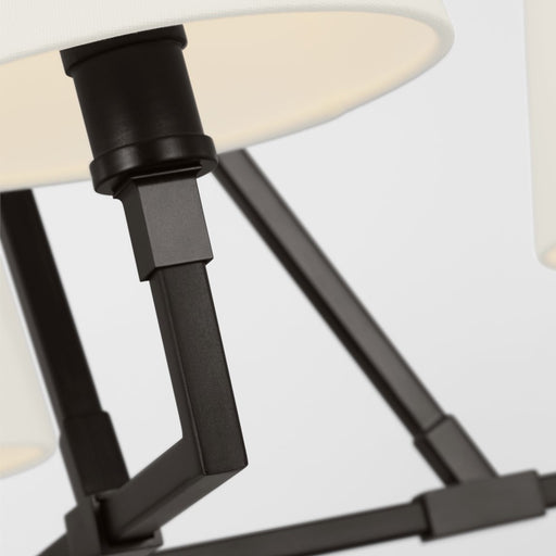 Visual Comfort Studio Perth 4Lt 31" Chandelier, Aged Iron/White Linen