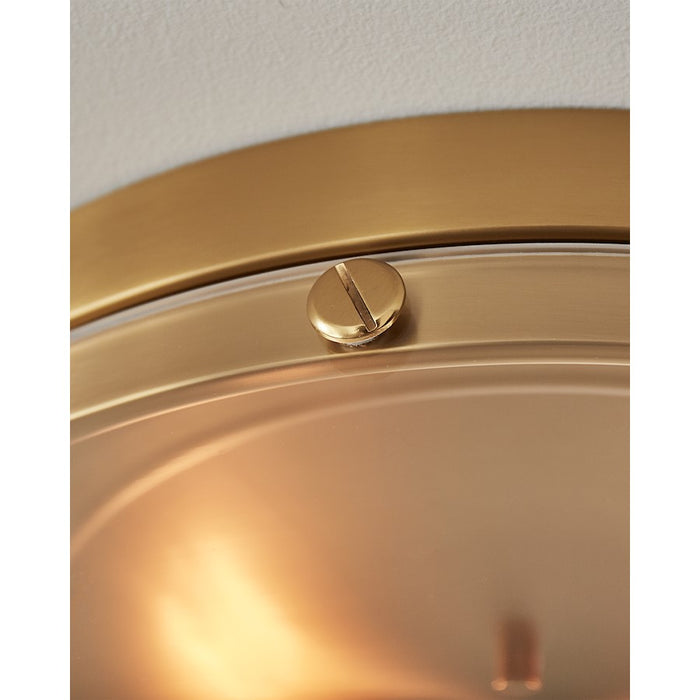 Visual Comfort Studio Garrett 2 Light Large Flush Mount, Brass/Clear