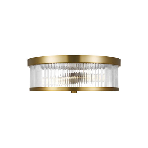 Visual Comfort Studio Geneva 2 Light Flush, Burnished Brass/White - CF1052BBS