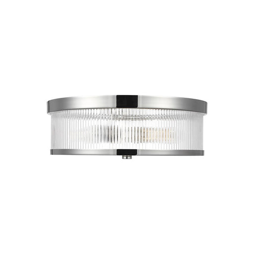 Visual Comfort Studio Geneva 2 Light Flush, Polished Nickel/White - CF1052PN