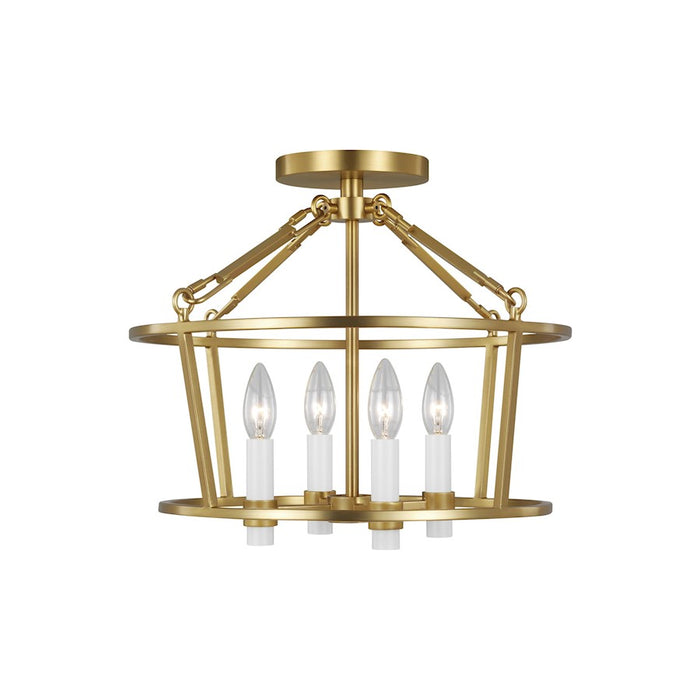 Visual Comfort Studio Marston 4 Light Semi Flush, Burnished Brass - CF1064BBS