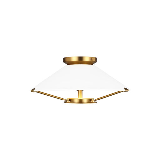 Visual Comfort Studio Ultra-Light 1 Light Flush Mount, Brass/Frosted - CF1091BBS