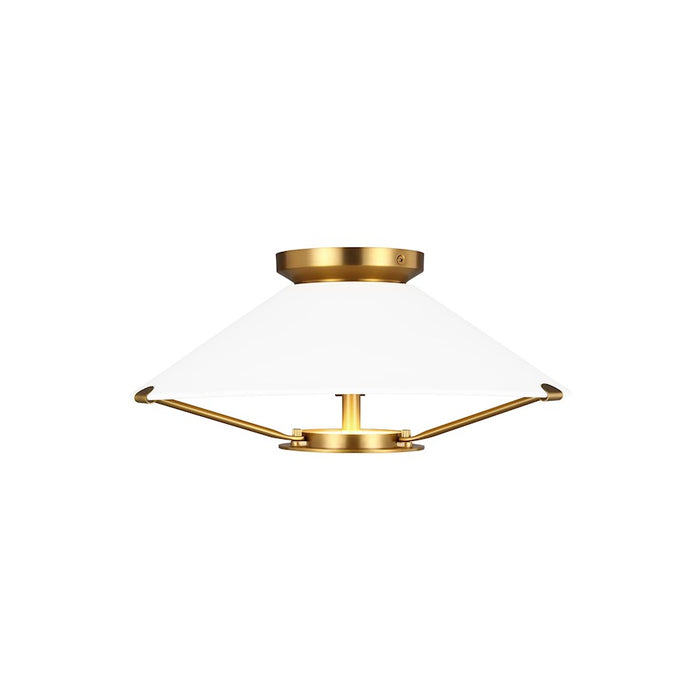 Visual Comfort Studio Ultra-Light 1 Light Flush Mount, Brass/Frosted - CF1091BBS