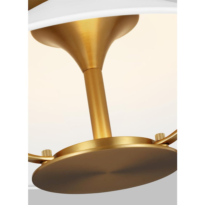 Visual Comfort Studio Ultra-Light 1 Light Flush Mount, Brass/Frosted