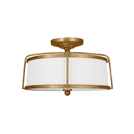 Visual Comfort Studio Stonington 2 Lt Semi-Flush, Ant Gild/Silk/Sand