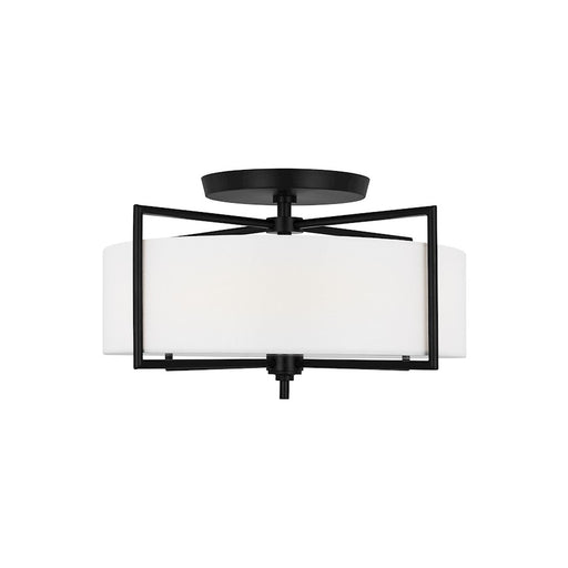 Visual Comfort Studio Perno 3 Light Semi-Flush Mount, Iron/Silk/Blast - CF1113AI