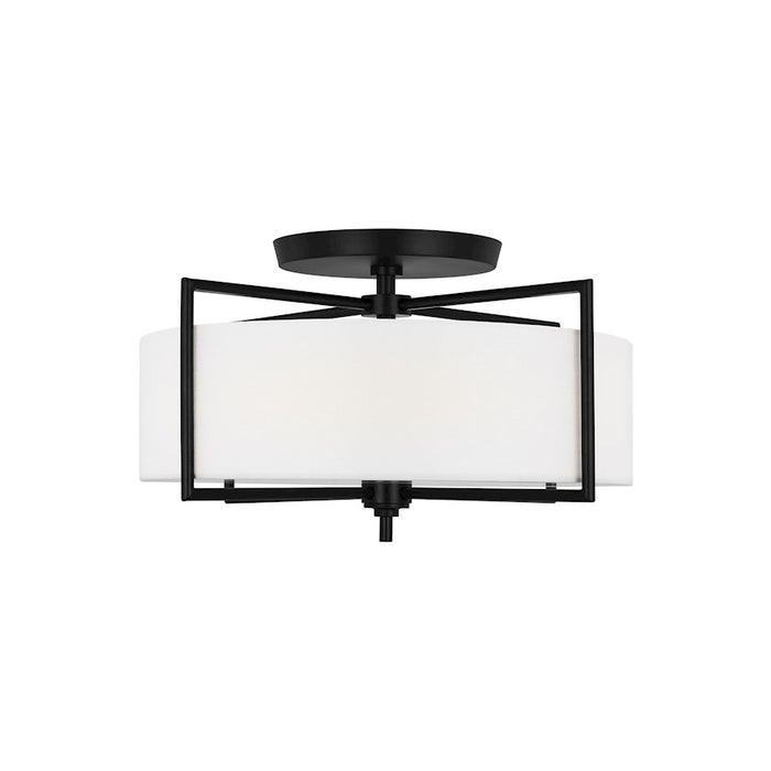 Visual Comfort Studio Perno 3 Light Semi-Flush Mount, Iron/Silk/Blast - CF1113AI