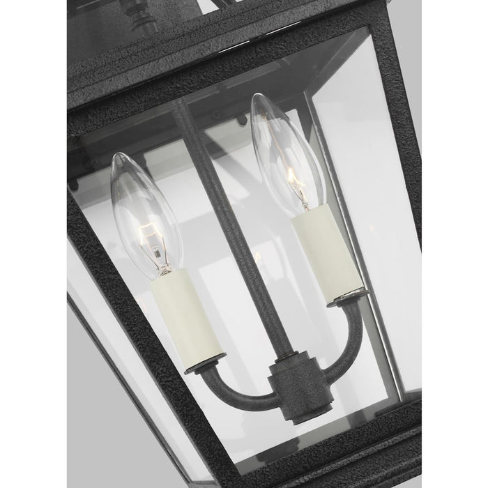 Visual Comfort Studio Falmouth 2-Lt SM Out Wall Lantern, Zinc/Clear