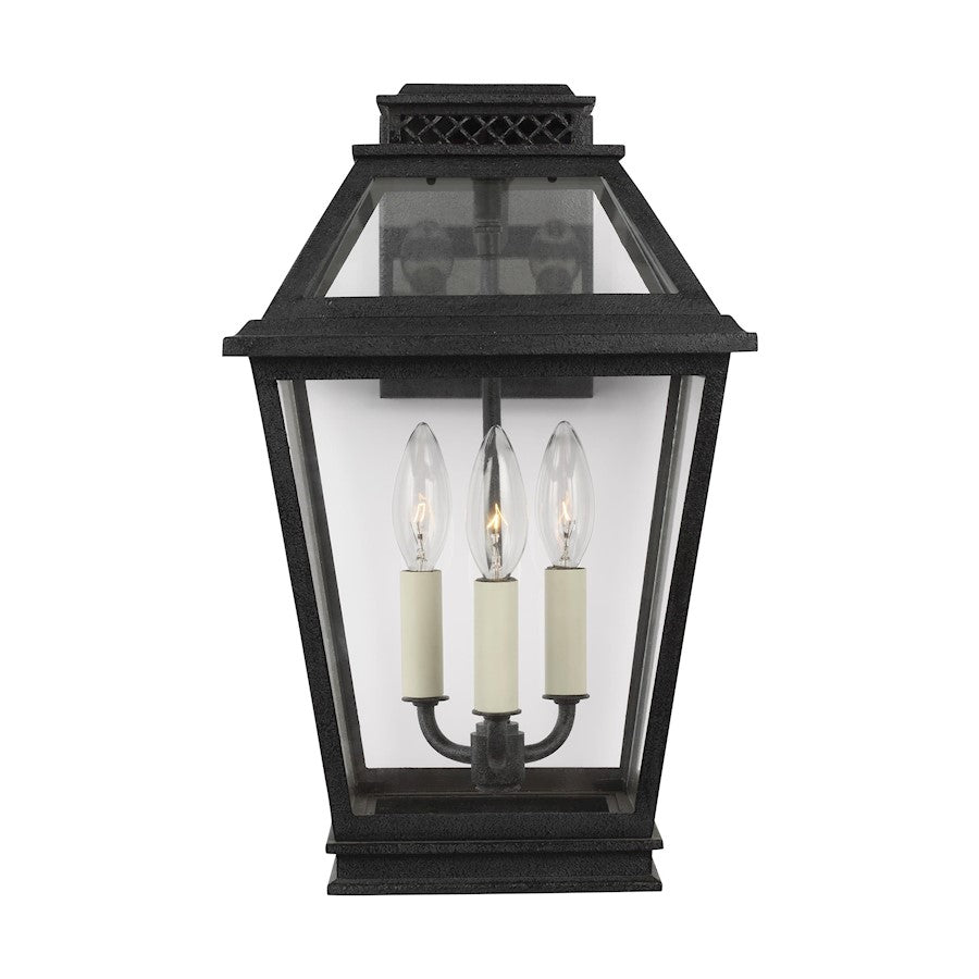 Visual Comfort Studio Falmouth 3-Lt Outdoor Wall Lantern, Zinc/Clear - CO1023DWZ