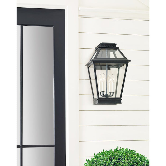 Visual Comfort Studio Falmouth 4-Lt LG Out Wall Lantern, Zinc/Clear