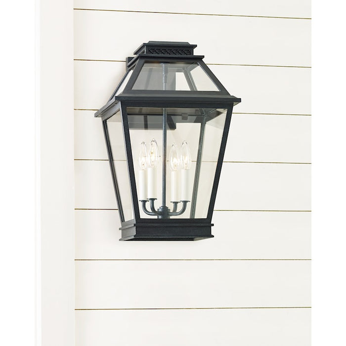 Visual Comfort Studio Falmouth 4-Lt LG Out Wall Lantern, Zinc/Clear