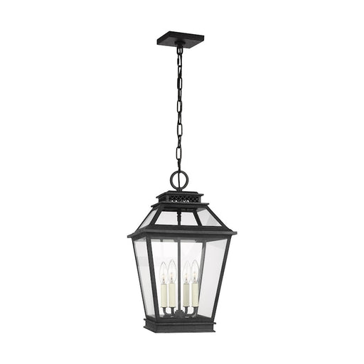 Visual Comfort Studio Falmouth 4 Light Hanging Lantern, Zinc/Clear - CO1054DWZ