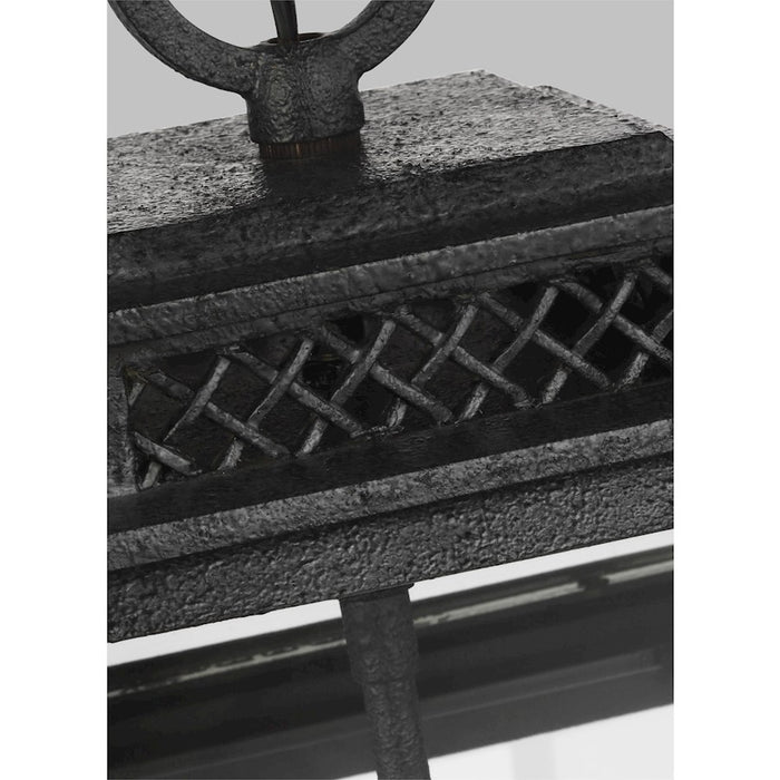 Visual Comfort Studio Falmouth 4 Light Hanging Lantern, Zinc/Clear