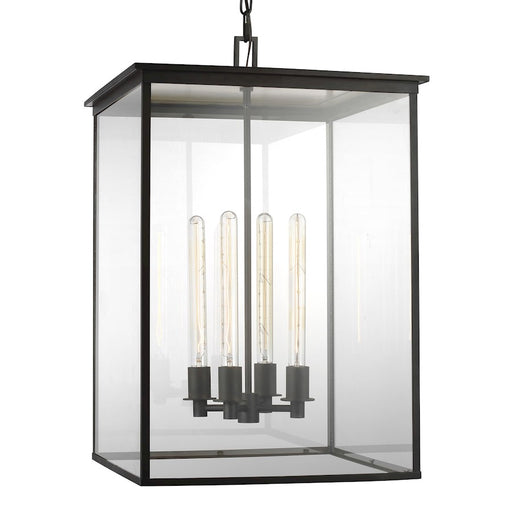 Visual Comfort Studio Freeport 4-Lt Large Out Pendant, Copper/Clear