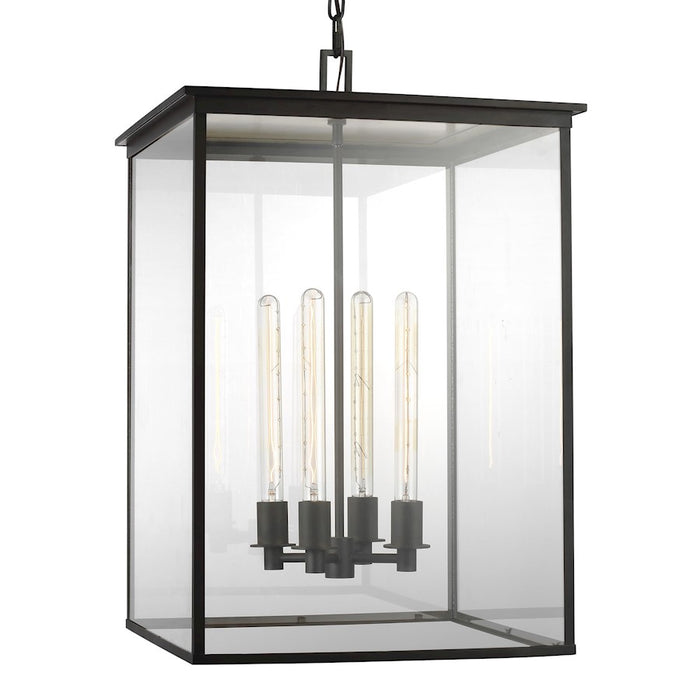 Visual Comfort Studio Freeport 4-Lt Large Out Pendant, Copper/Clear