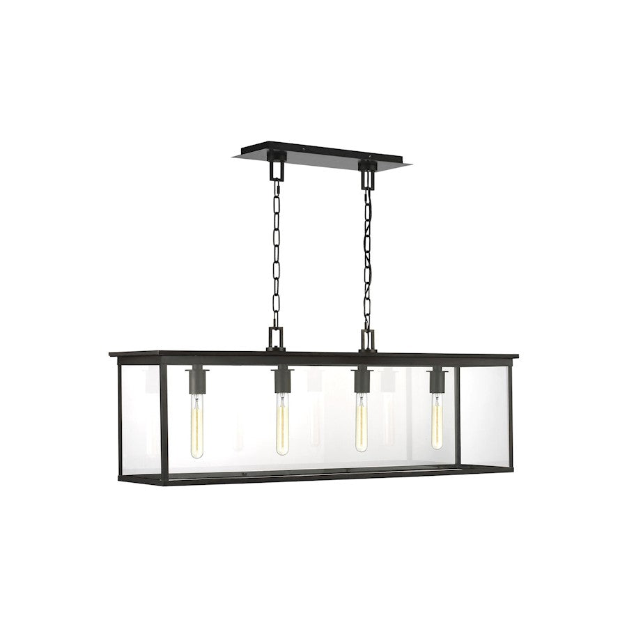 Visual Comfort Studio Freeport 4 Lt Linear Out Chandelier, CP/Clear - CO1214HTCP