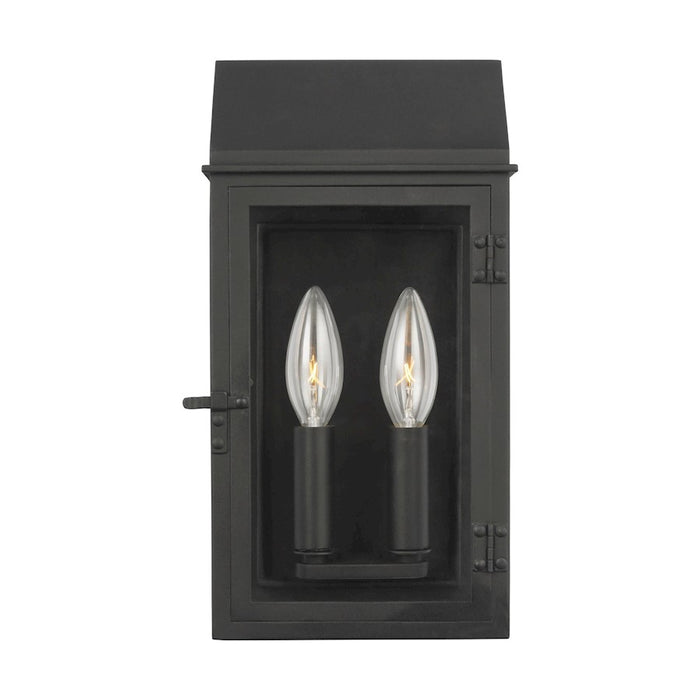 Visual Comfort Studio Hingham 2-Lt SM Out Wall Lantern, Black/Clear - CO1252TXB