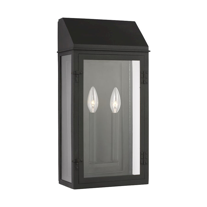 Visual Comfort Studio Hingham 2-Lt Large Out Wall Lantern, BK/Clear