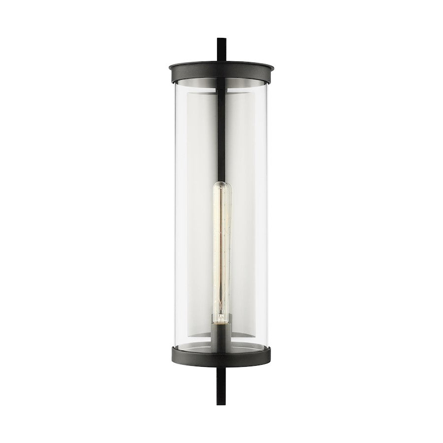 Visual Comfort Studio Eastham 1-Lt XL Wall Lantern, Black/Clear - CO1281TXB