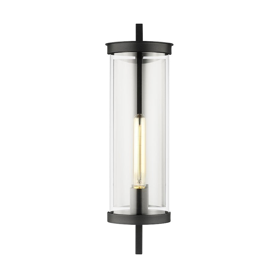 Visual Comfort Studio Eastham 1 Light Med Wall Lantern, Black/Clear - CO1301TXB