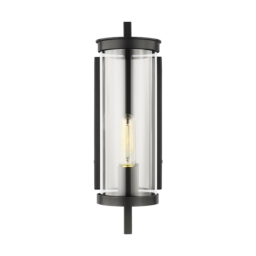 Visual Comfort Studio Eastham 1-Lt Small Wall Lantern, Black/Clear - CO1311TXB