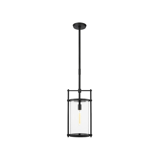 Visual Comfort Studio Eastham 1-Lt Out Pendant, Textured Black/Clear - CO1341TXB