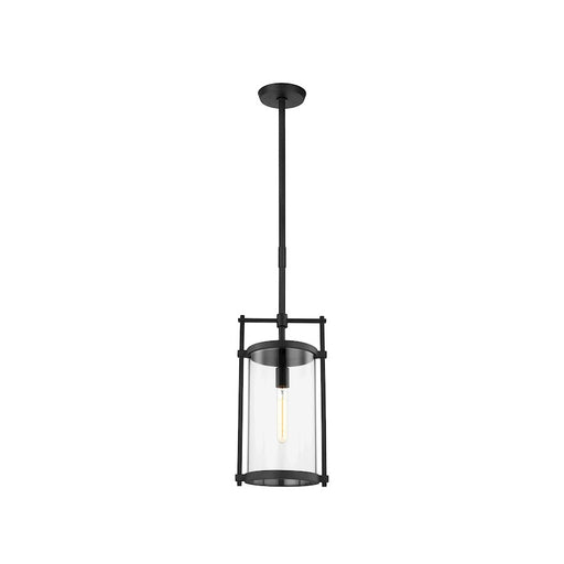 Visual Comfort Studio Eastham 1-Lt Out Pendant, Textured Black/Clear