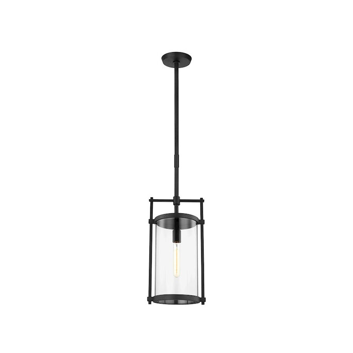 Visual Comfort Studio Eastham 1-Lt Out Pendant, Textured Black/Clear