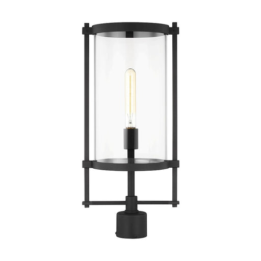 Visual Comfort Studio Eastham 1-Lt Outdoor Post Lantern, Black/Clear - CO1351TXB