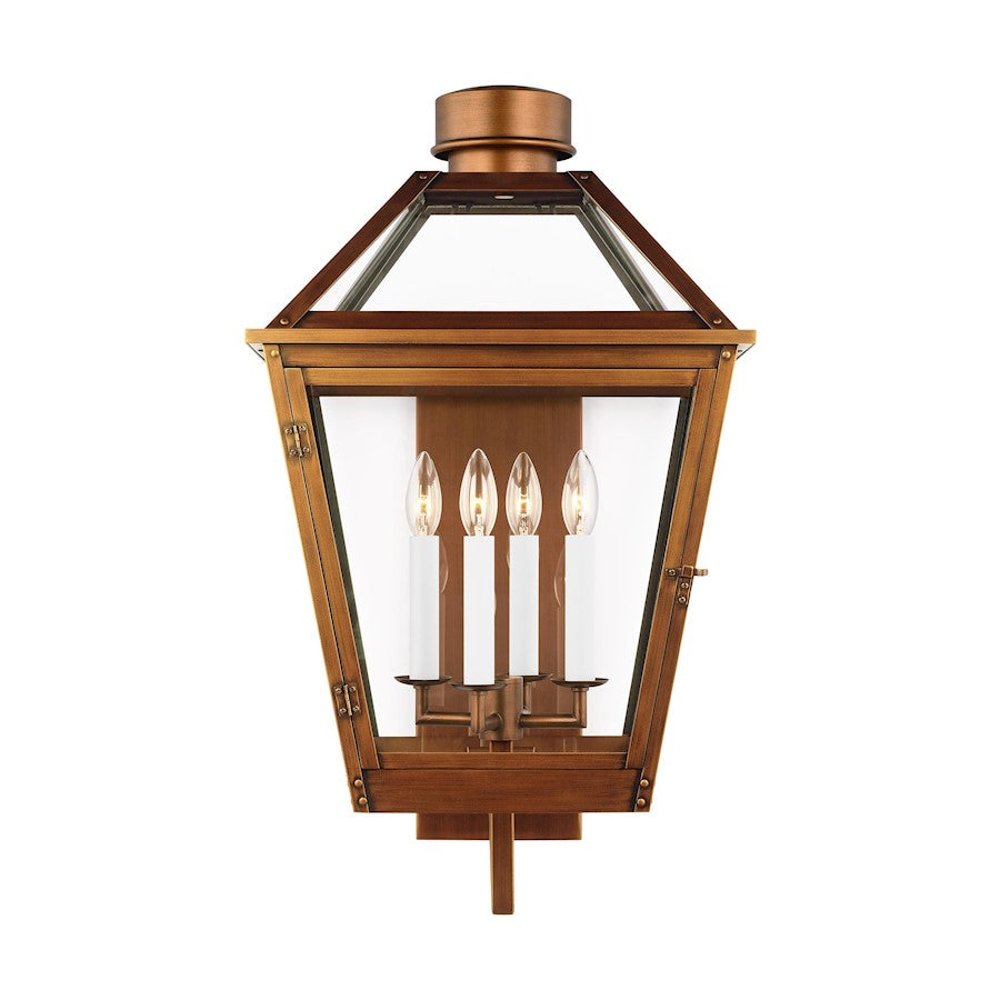 Visual Comfort Studio Hyannis 4-Lt XL Lantern, Copper/Clear - CO1364NCP